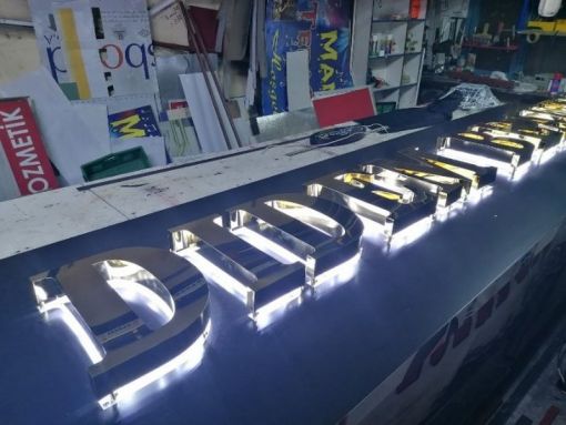 bağcılar krom harf tabela, imalat, montaj, servis, 