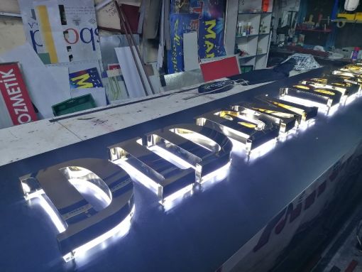 bağcılar gold krom harf tabela